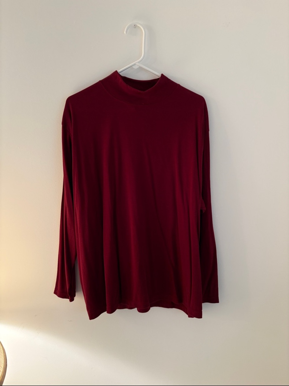Bobbie Brooks Burgundy Long Sleeve Mock Neck Top